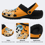 Cool Ghost Pumpkin Bat - Fur Lined Slippers/Sandals