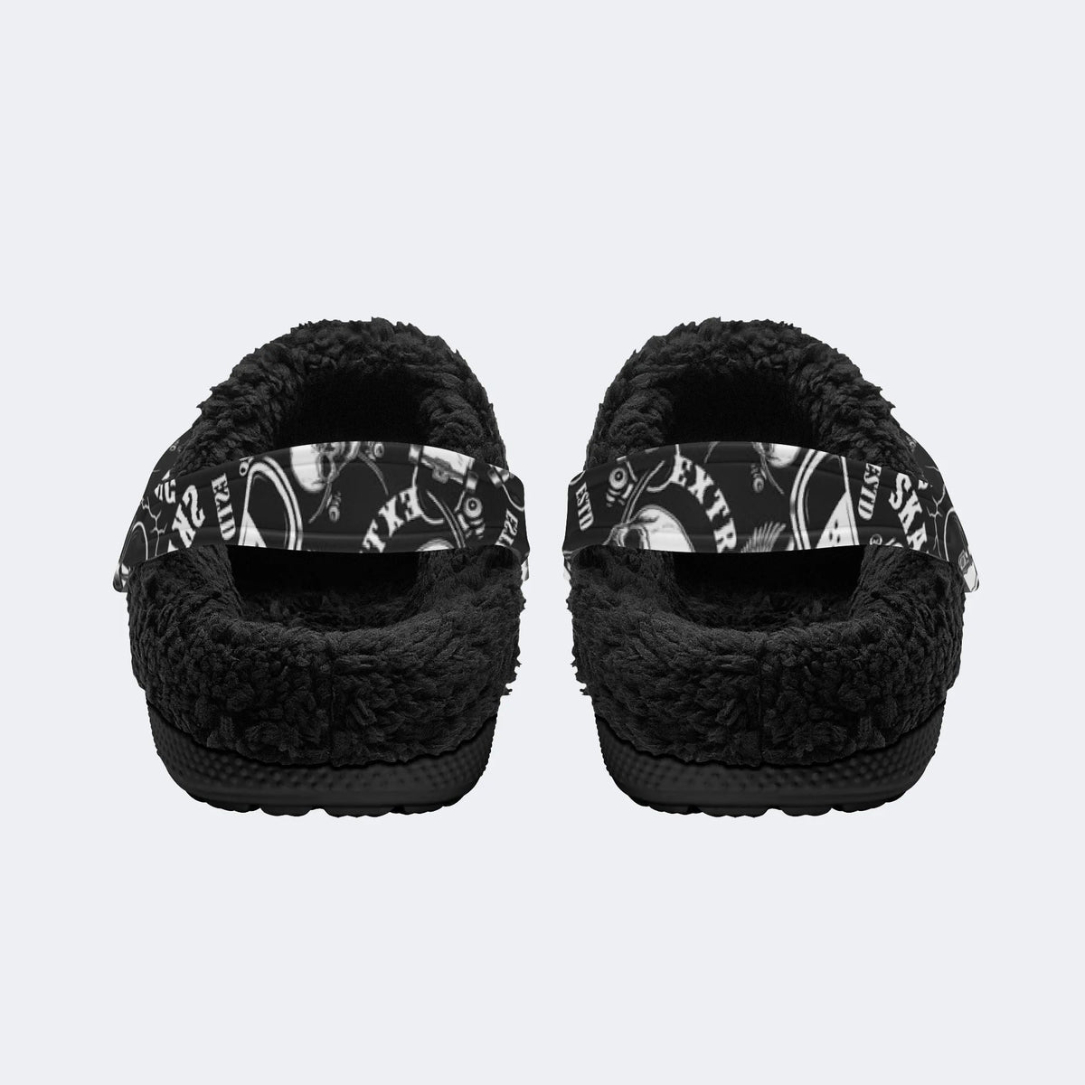 Gothic Punk Skate Art - Fur Lined Slippers/Sandals