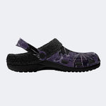 Purple Bat Floral - Fur Lined Slippers/Sandals