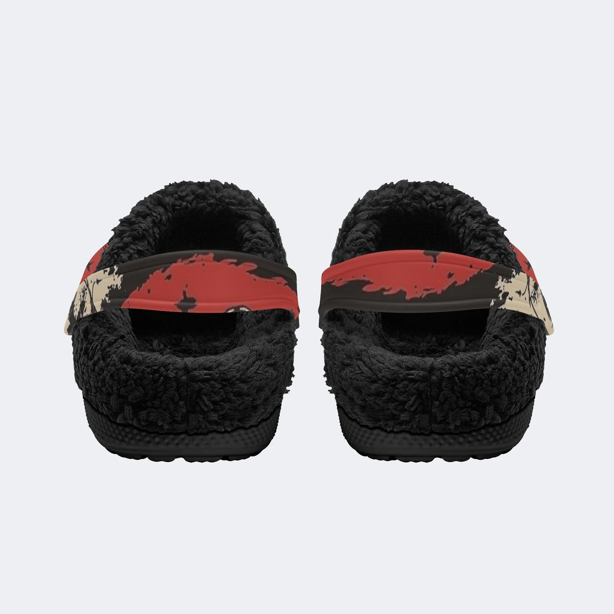 Gothic Red Mushroom - Fur Lined Slippers/Sandals