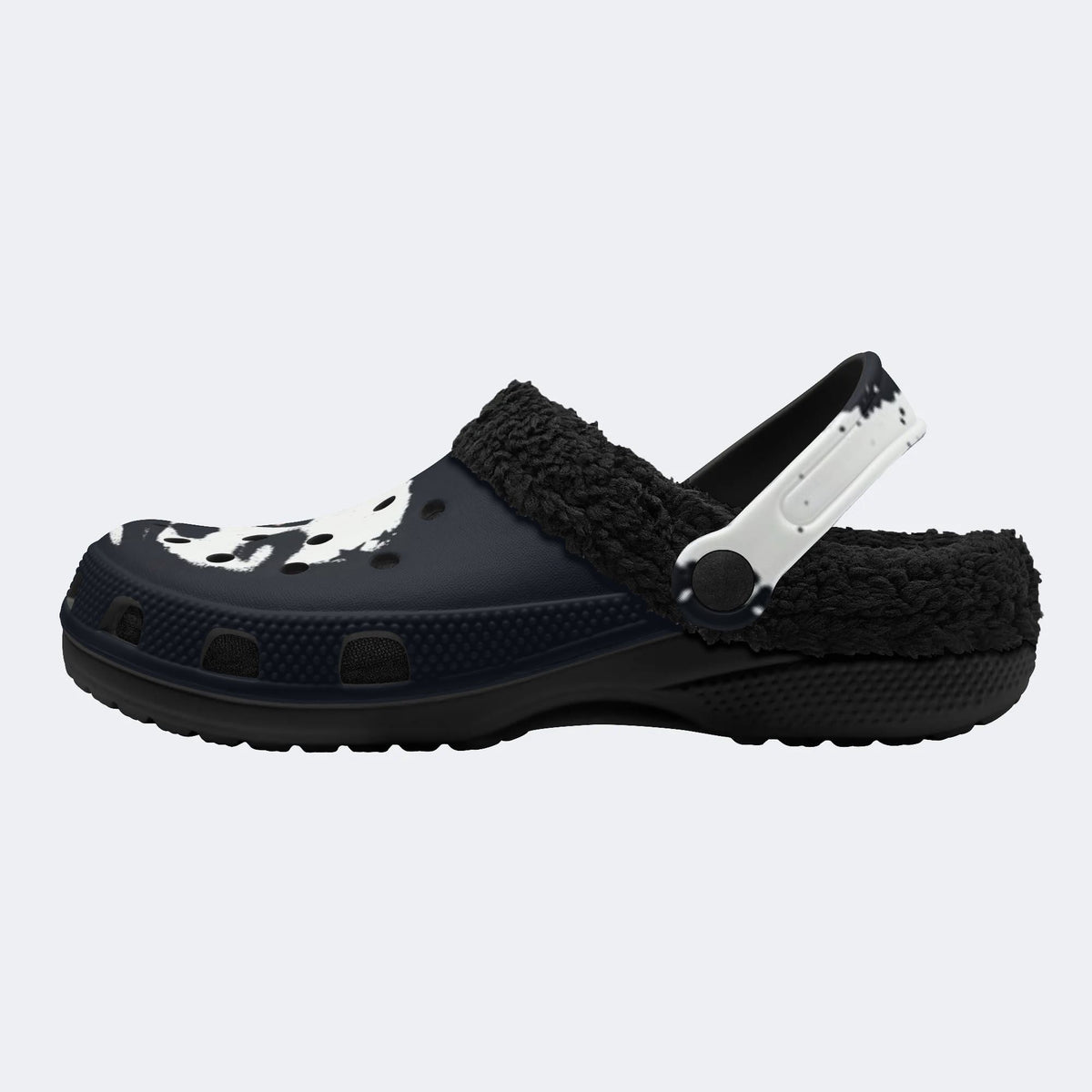 Dark Pink Star Skull - Fur Lined Slippers/Sandals