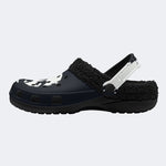 Dark Pink Star Skull - Fur Lined Slippers/Sandals