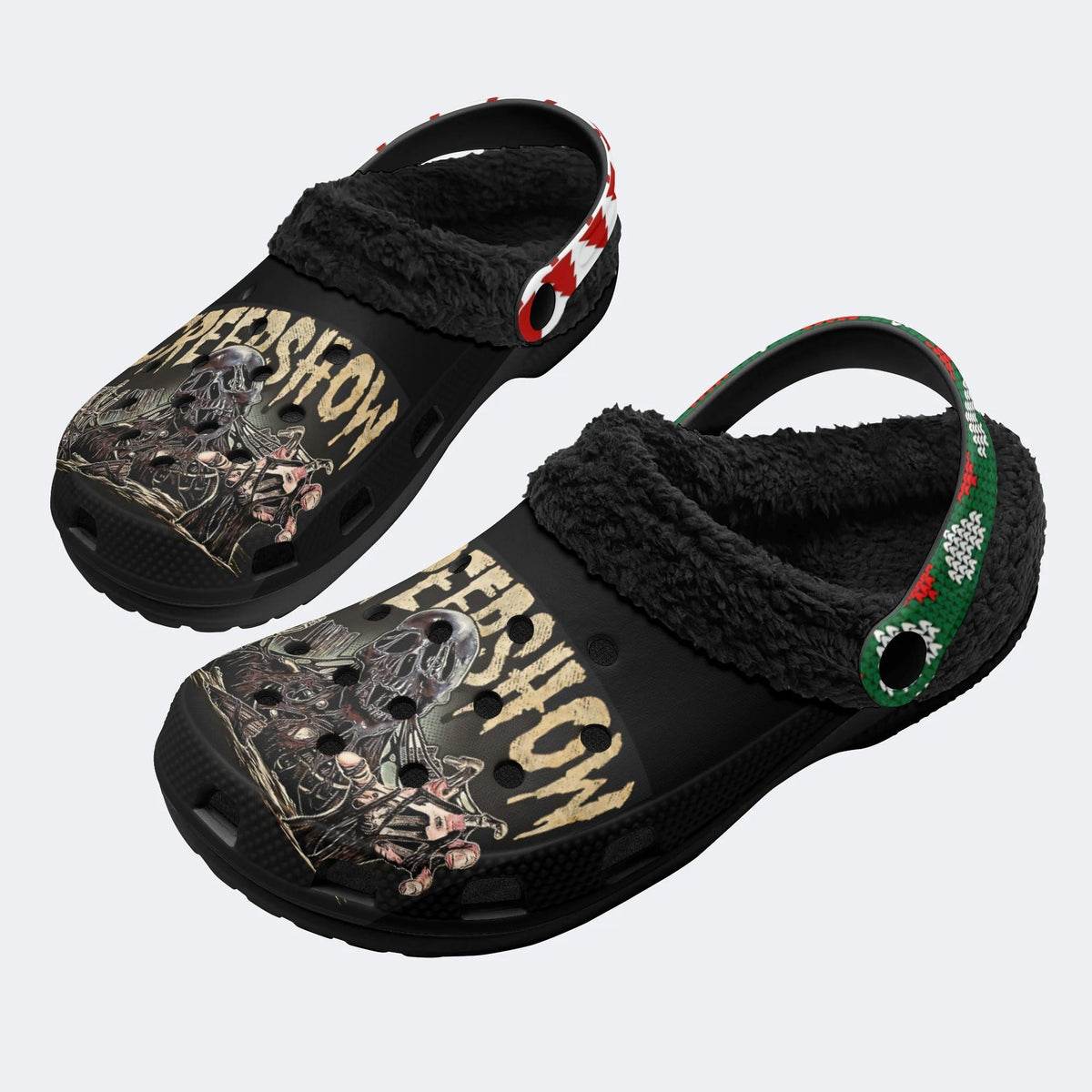 Unisex Horror Movie Print - Fur Lined Slippers/Sandals