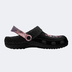 Moody Floral Skull - Fur Lined Slippers/Sandals
