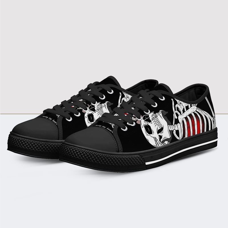 Sharing My Heart Is Tearing Me Apart Low Top Canvas Shoes