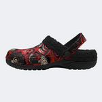 Unisex Evil Eyes Print - Fur Lined Slippers