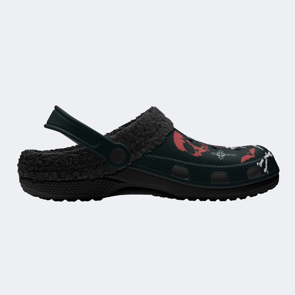 Skeleton Hand Skull Cross - Fur Lined Slippers/Sandals