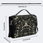 Dark Cottagecore Forest Animal Bones Print - Leather Satchel Bag