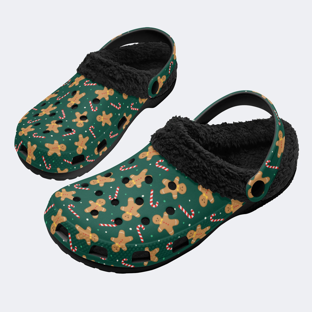 Funny Christmas Pattern - Fur Lined Slippers/Sandals