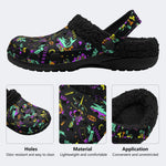 Gothic Dark Rock Skull - Fur Lined Slippers/Sandals