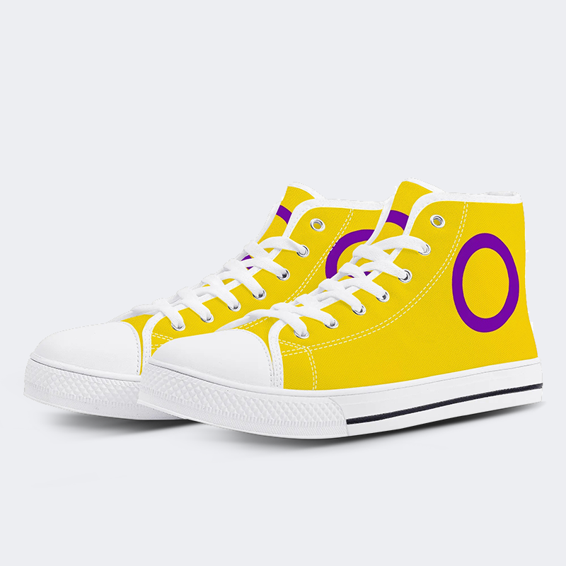 Intersex Flag High Top Canvas Shoes