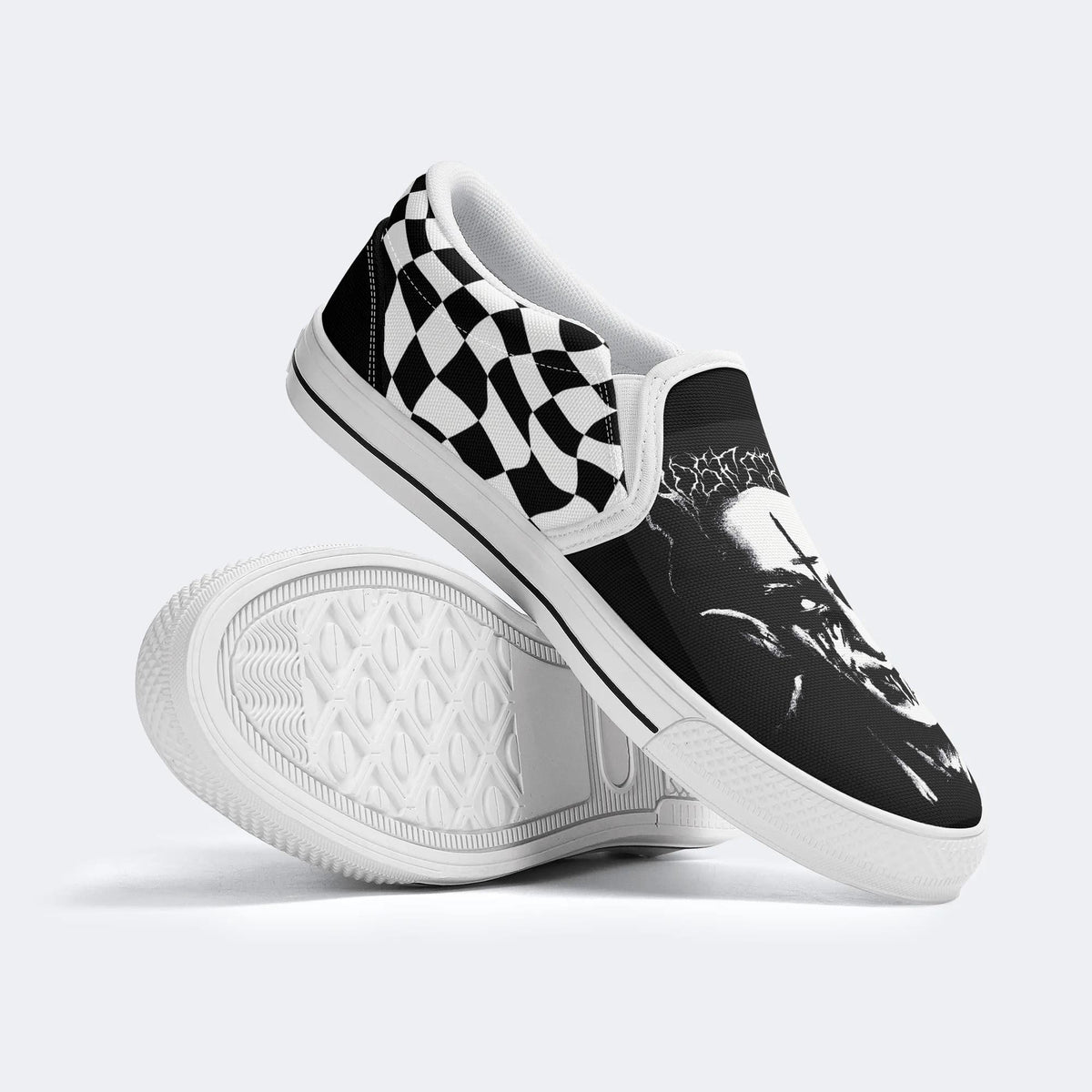 Black Metal Nosferatu Print - Slip On Shoes