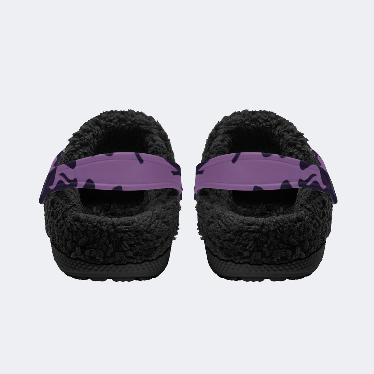 Gothic Raven Tombstone Purple Flame - Fur Lined Slippers/Sandals