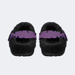 Gothic Raven Tombstone Purple Flame - Fur Lined Slippers/Sandals