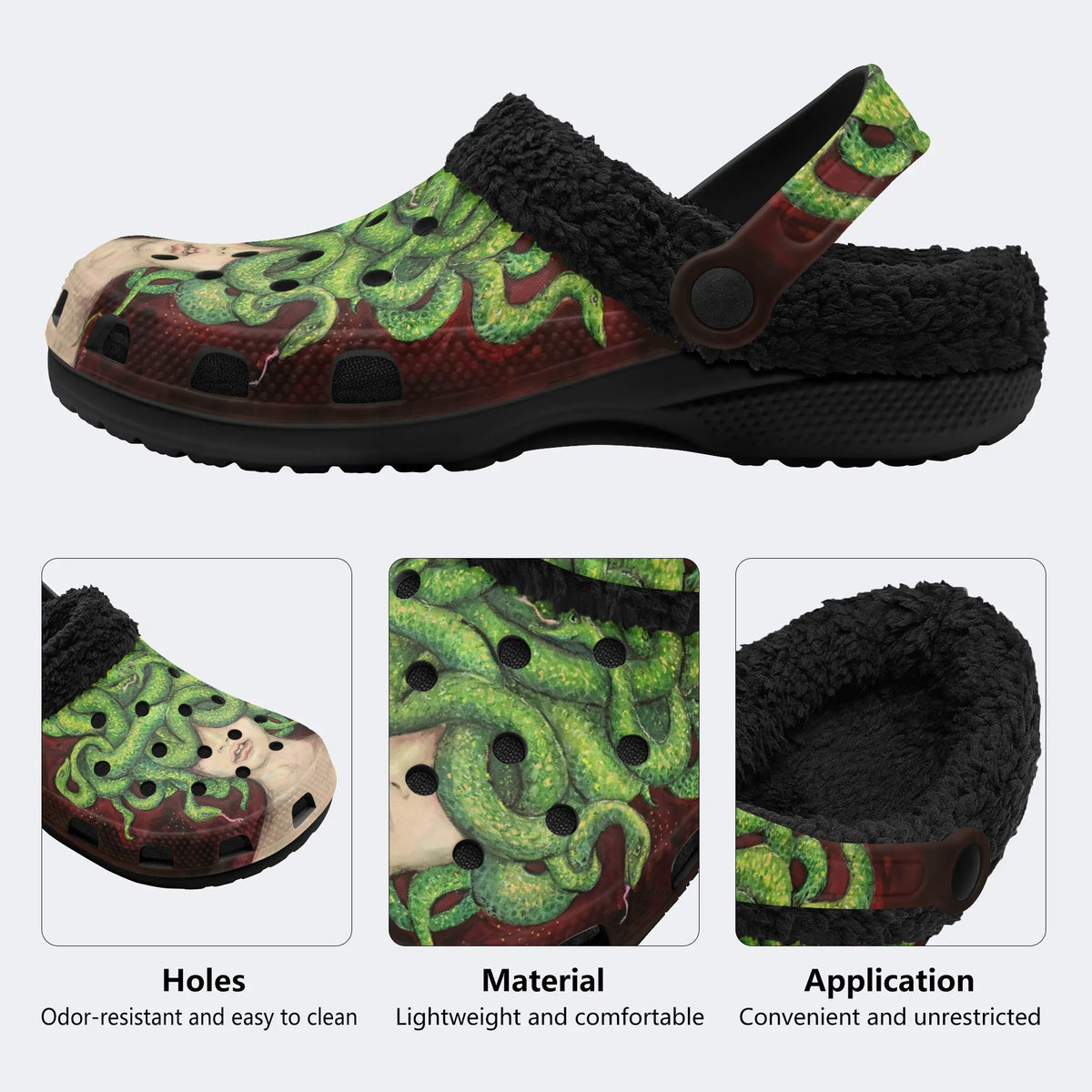 Medusa Print - Fur Lined Slippers