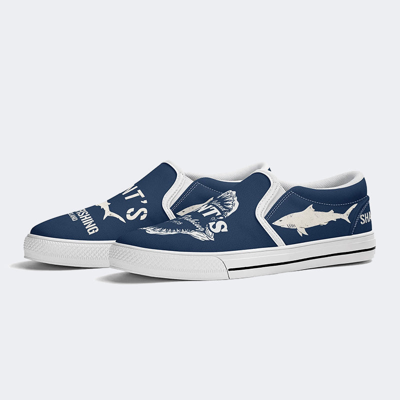 Shark Fishing Jaws Retro Unisex - Slip On Shoes