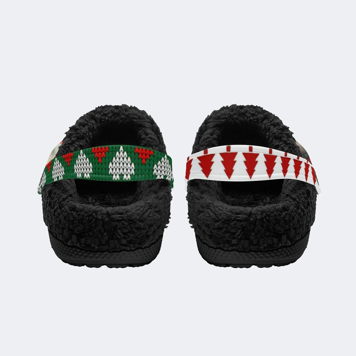 Funny Santa Claus Print - Fur Lined Slippers/Sandals