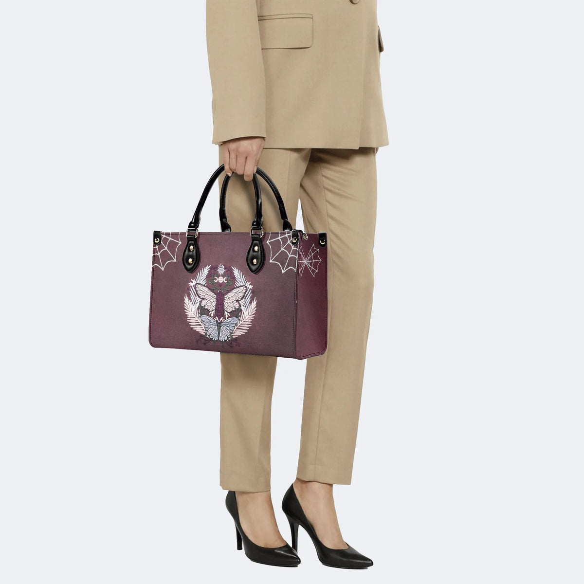 Trivia Moth Print - Leather Handbag