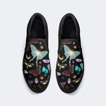 Fluorescent Moth And Botanical Print - Slip On Shoes