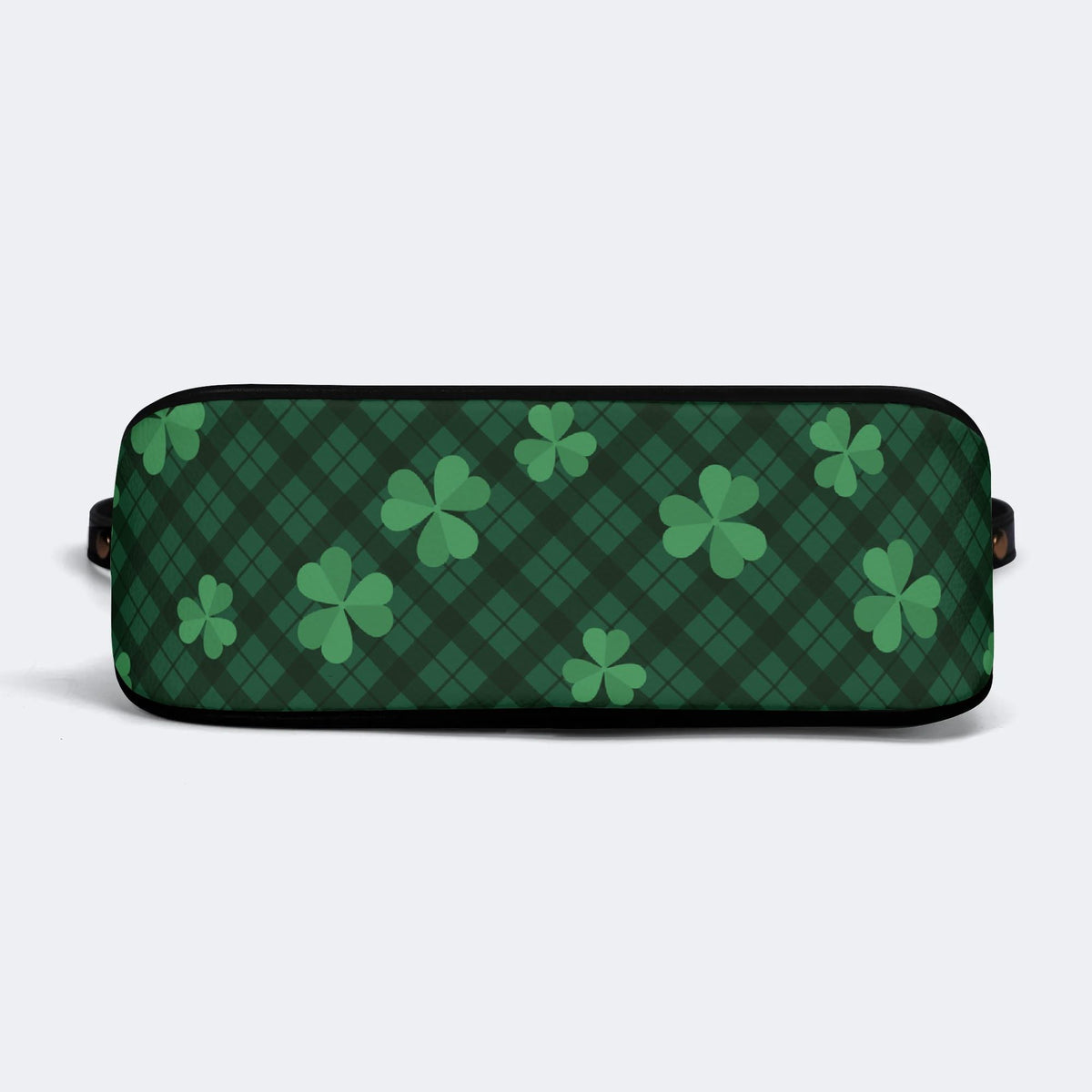 Green Plaid Death Moth - Leather Crossbody Bag