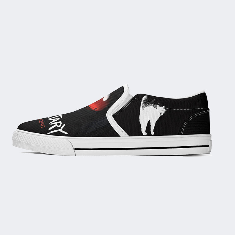 Unisex Retro PET SEMATARY Print - Slip On Shoes