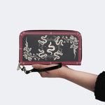 Inscribed Viper Print - Leather Wallet