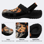 Cool Skull Pumpkin - Fur Lined Slippers/Sandals