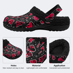 Starry Sky Mushroom Print - Fur Lined Slippers/Sandals