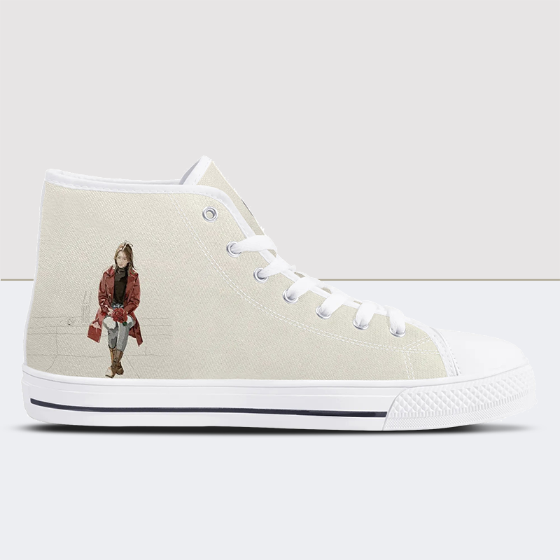 Die Zeit wartet auf niemanden High Top Canvas Schuhe