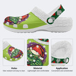 Scary Goblin Christmas Hat Print - Fur Lined Slippers/Sandals