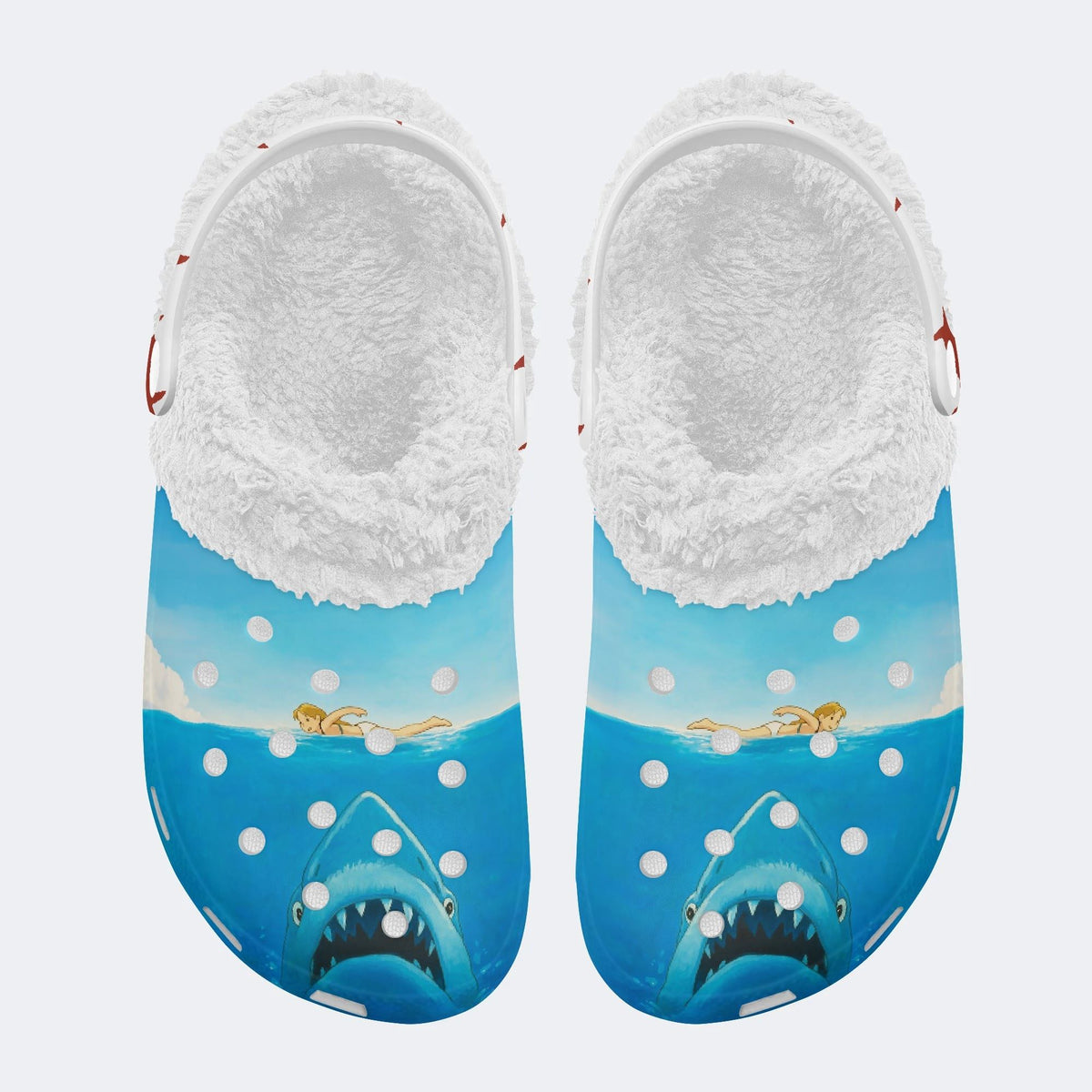 Deep Sea Shark - Fur Lined Slippers/Sandals