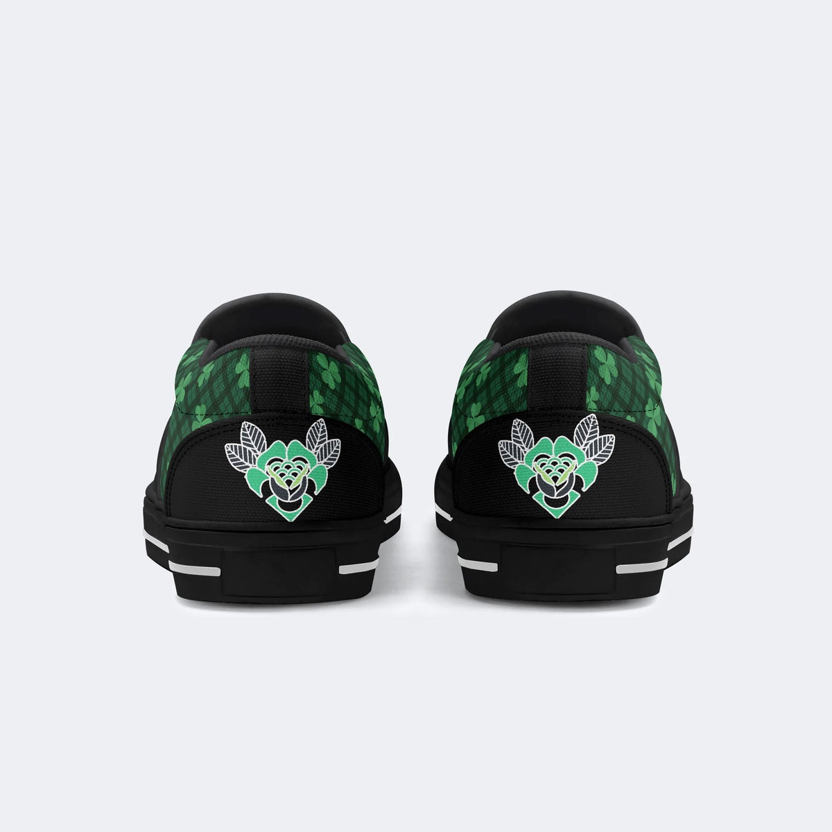 Green Plaid Death Moth - Slip On Shoes