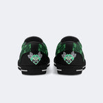 Green Plaid Death Moth - Slip On Shoes
