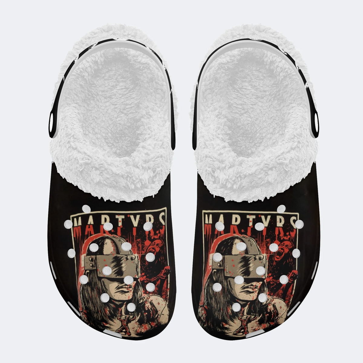 Martyrs Bound and Skinned Print - Fur Lined Slippers/Sandals