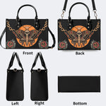 Old School Death Moth Vintage Print - Leather Handbag
