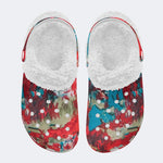 Unisex Ink Print - Fur Lined Slippers/Sandals