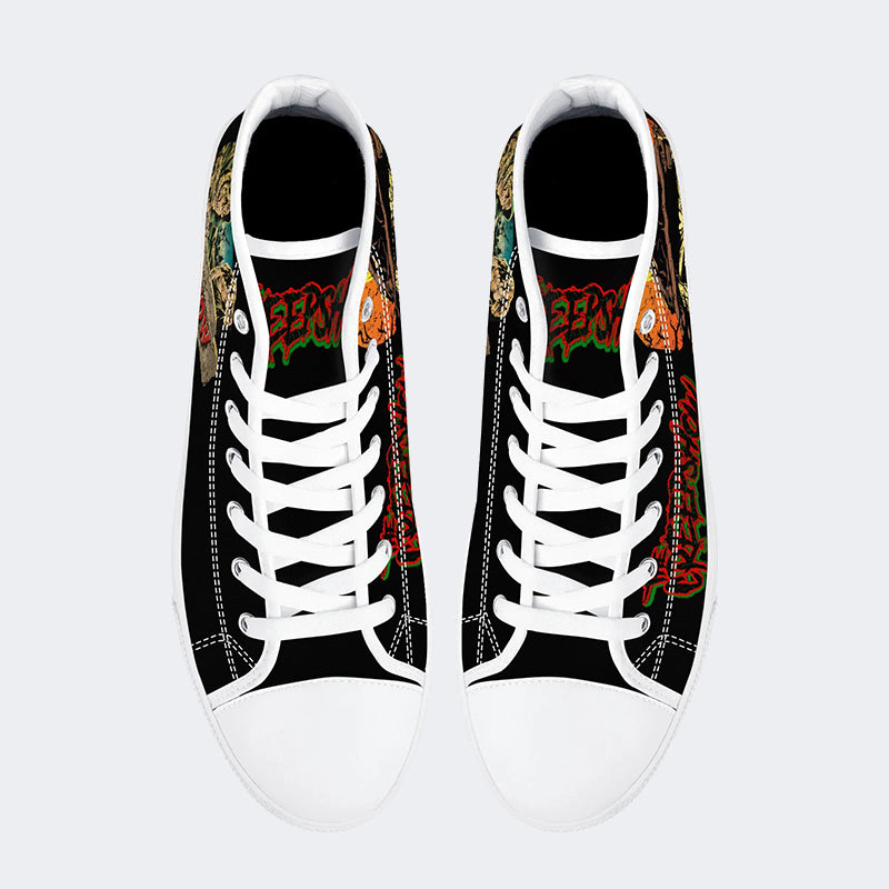 Horror Movie Vintage Graphic- High Top Canvas