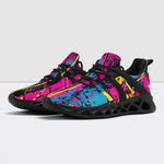 Neon Graffiti Print Elastic Sport Sneakers