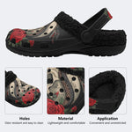 Bloody Rose Skull - Fur Lined Slippers/Sandals