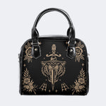 Old School Tiger Print - Leather Shoulder Handbag