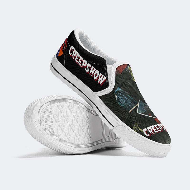 Horror Movie Vintage Graphic Print - Slip On Shoes