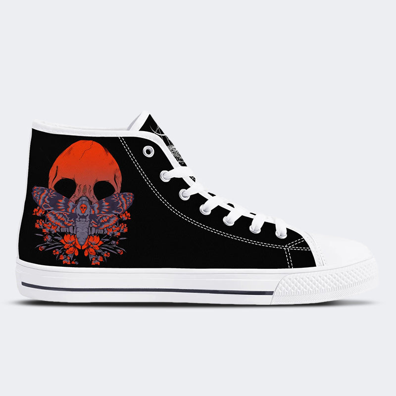 Surreale Todesmotte&amp;Totenkopf - High Top Canvas