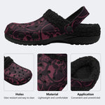 Moody Red Gothic Skulls - Fur Lined Slippers/Sandals