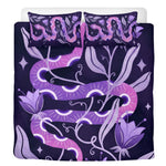 Gothic Floral Serpent Art - Three Piece Bedding Set