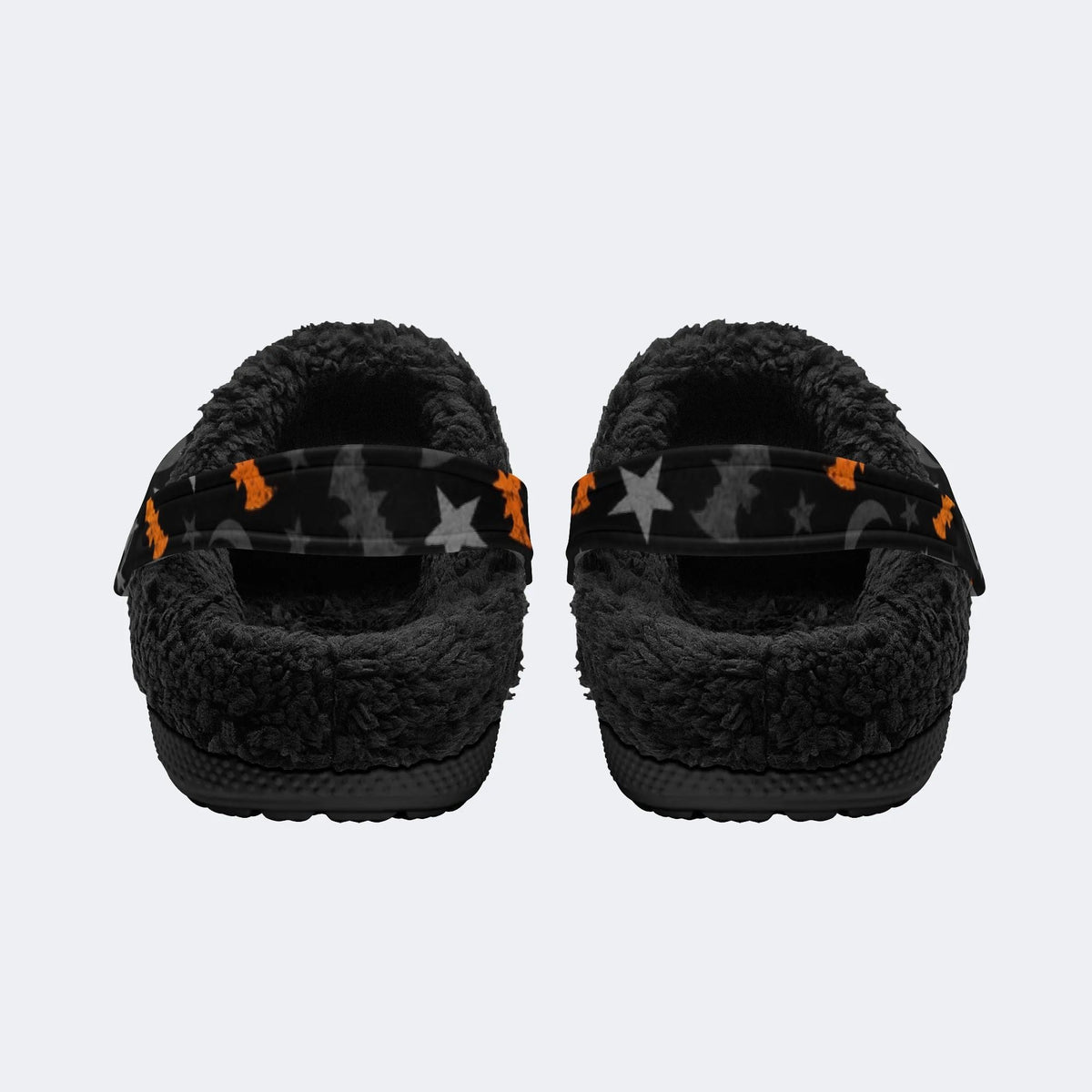 Bat Moon Star Pattern - Fur Lined Slippers/Sandals