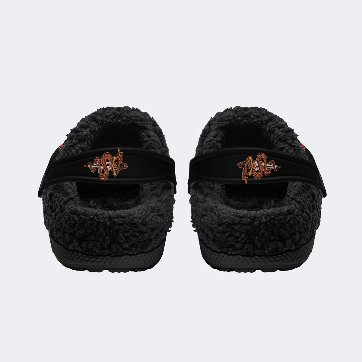 Vintage Crown Skull Flower - Fur Lined Slippers/Sandals