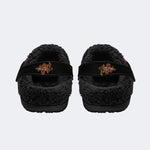 Vintage Crown Skull Flower - Fur Lined Slippers/Sandals