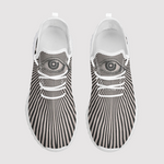 3D Eyes Print Mesh Knit Sneakers