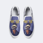 Unisex Funny Skull Art Illustration Print - Slip On Shoes