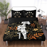 Celestial White Tiger Print - Three Piece Bedding Set